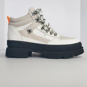 New AQUA White Leather Hiking PU Boots - 7.5